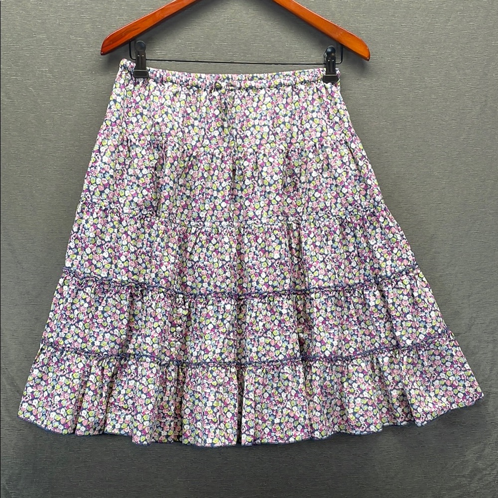Mini Boden Cream Skater Girls Skirt knee-Length Tiered Casual